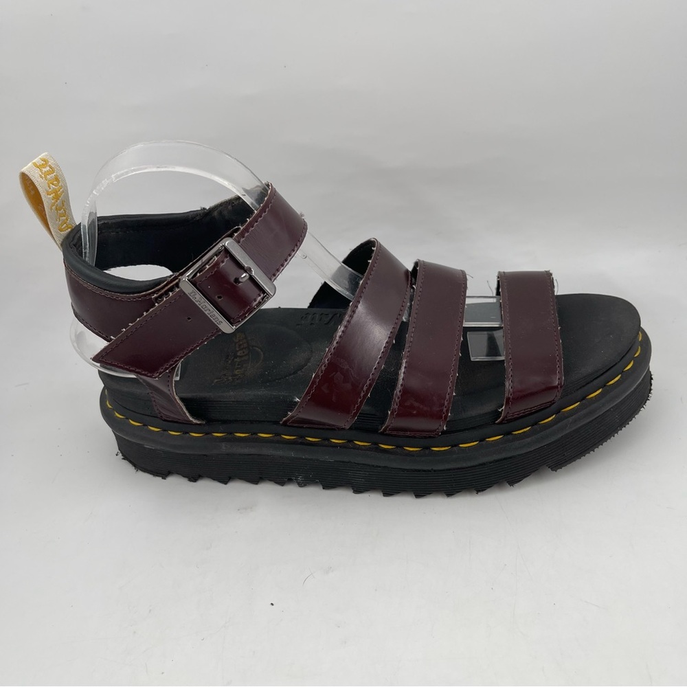 Dr. Martens Cherry Red Platform Strappy Sandals